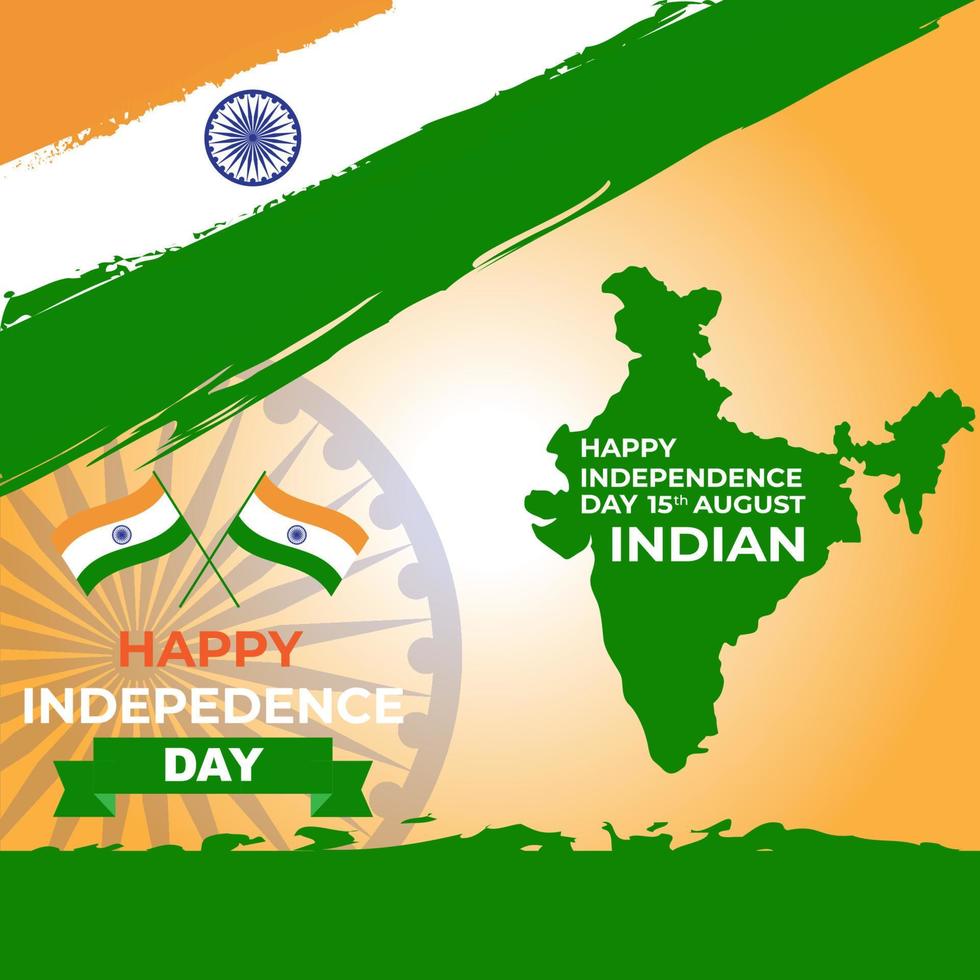 Happy indian Independence Day Celebration background Poster Vector Template  Design Illustration 7443236 Vector Art at Vecteezy