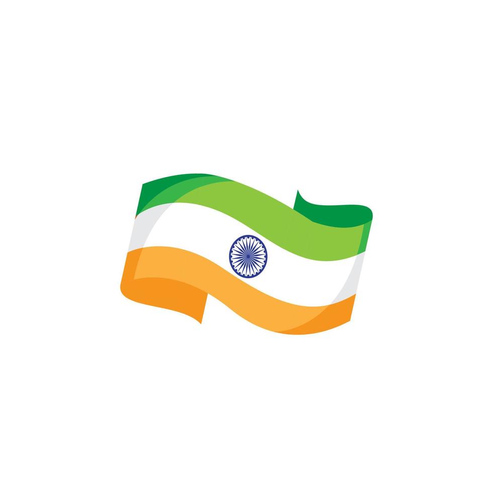 diseño de logotipo de ilustración de icono de fondo de vector de bandera nacional india