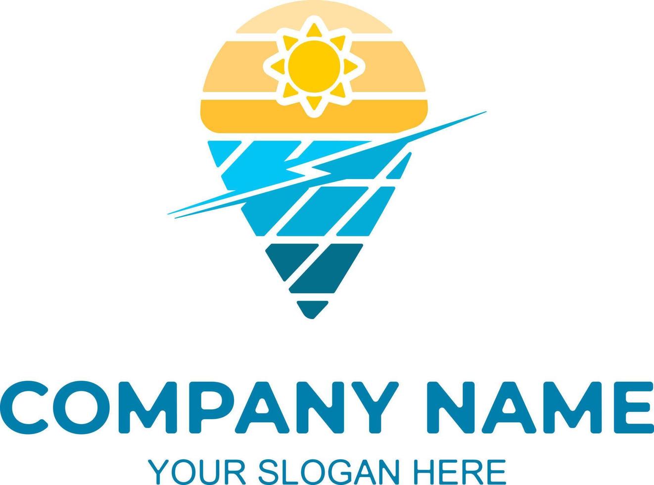 pin icono de logotipo de ubicación de energía solar vector