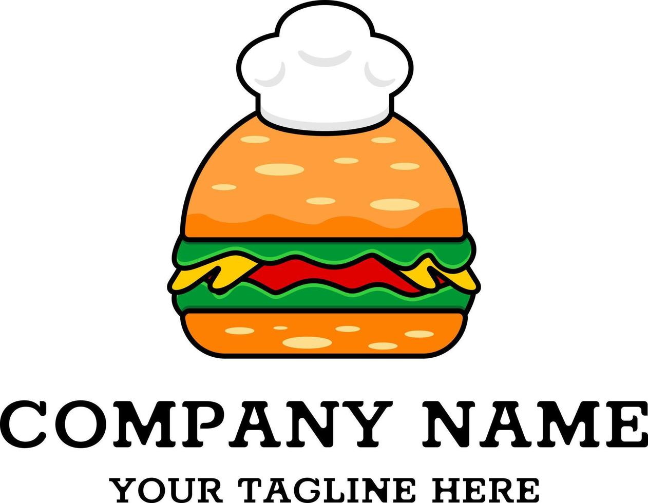 Burger chef logo design template vector