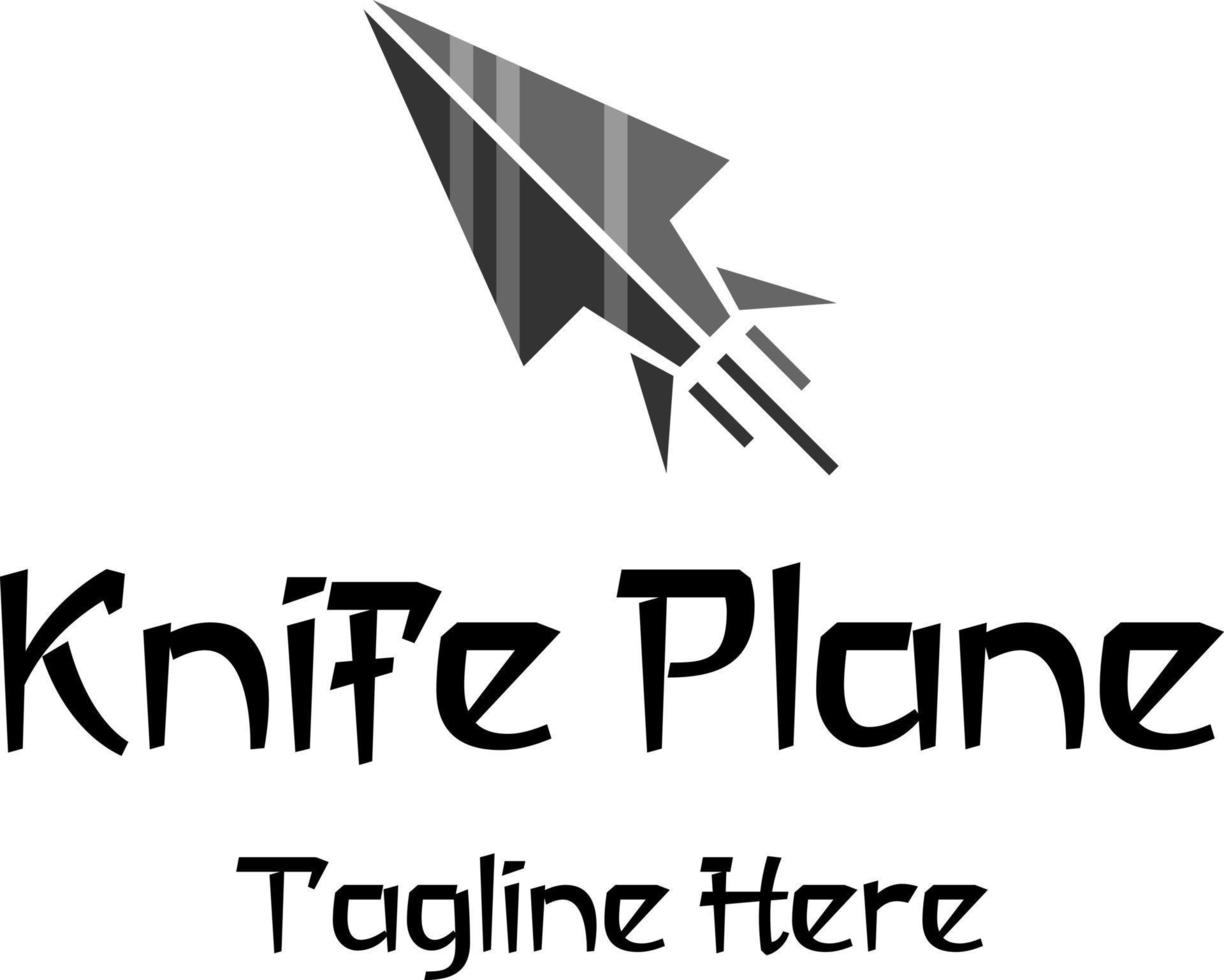 vector illustration of a flying knife plane icon