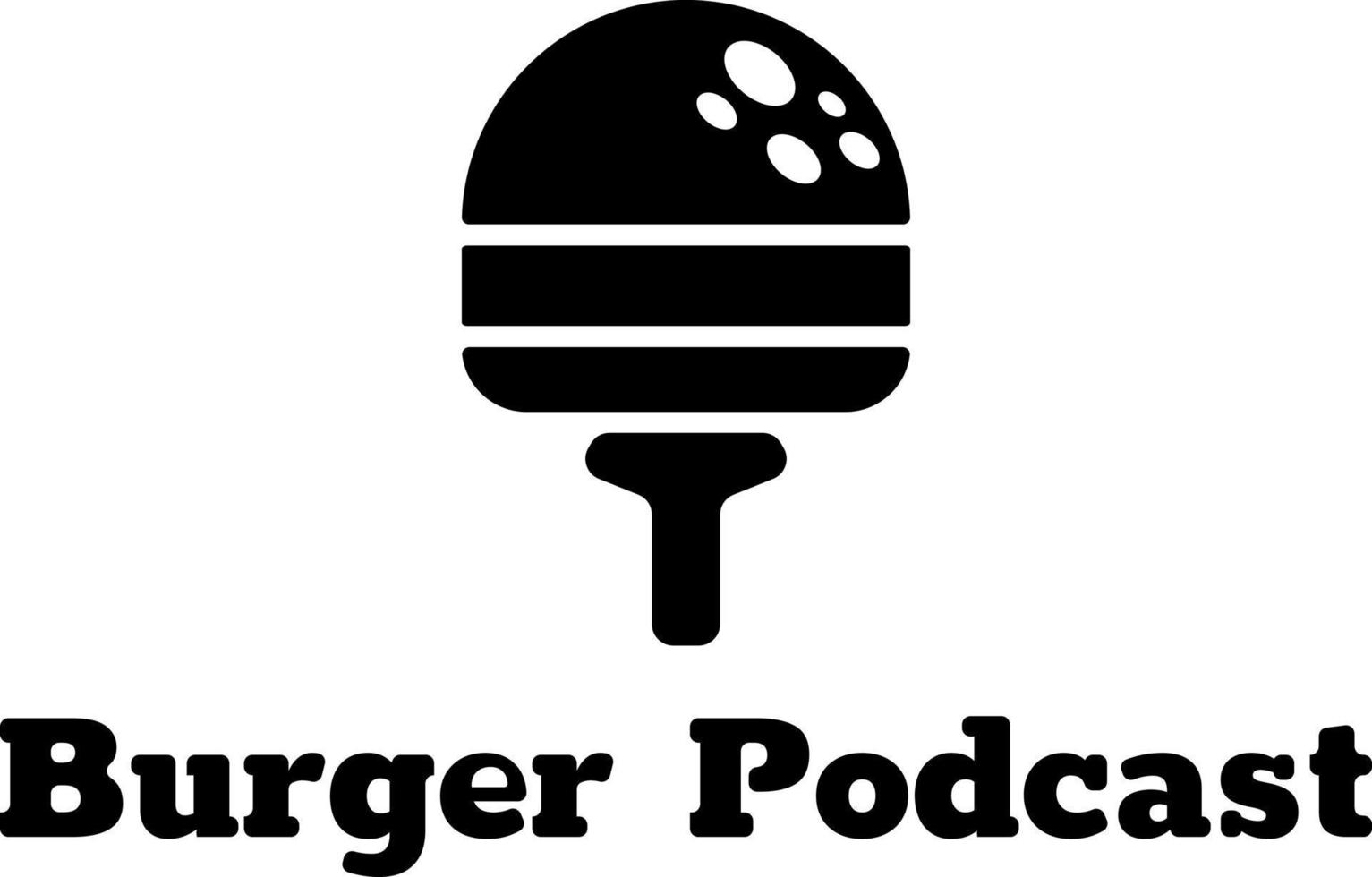 ilustración de hamburguesas y podcast. adecuado para contenido de podcast relacionado con comida, sonido, comida chatarra y culinaria vector