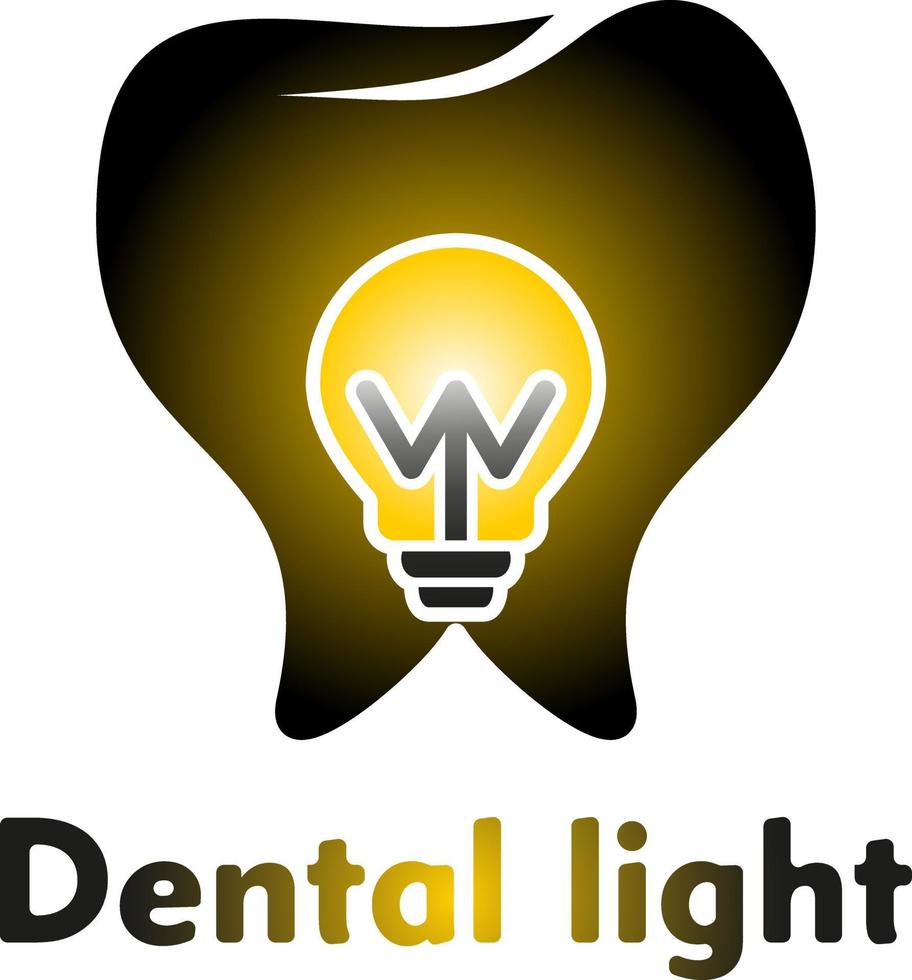 icono de idea creativa de bombilla dental. estilo de diseño plano vector