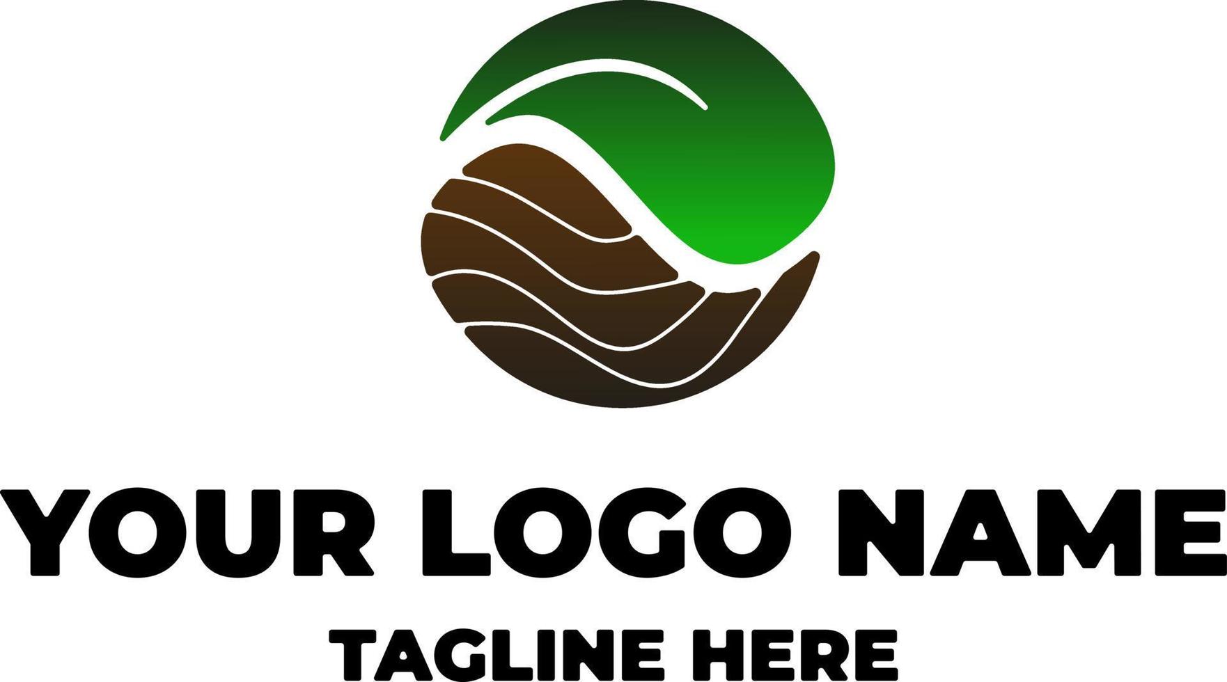 vector de plantilla de diseño de logotipo de madera y hoja de concepto yin yang.