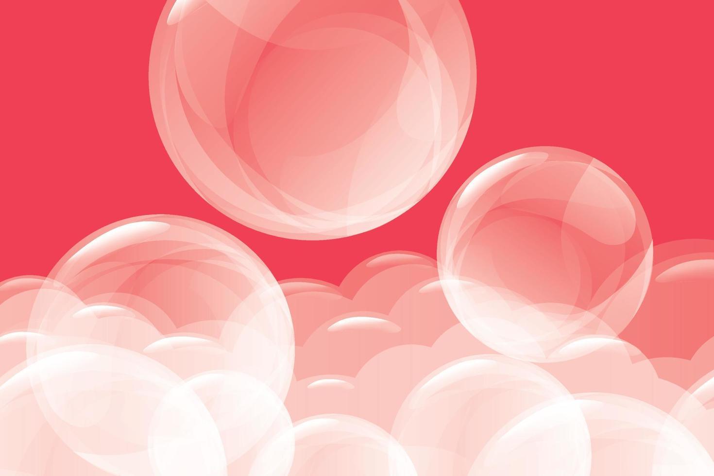 realistic soap suds and bubbles red vector