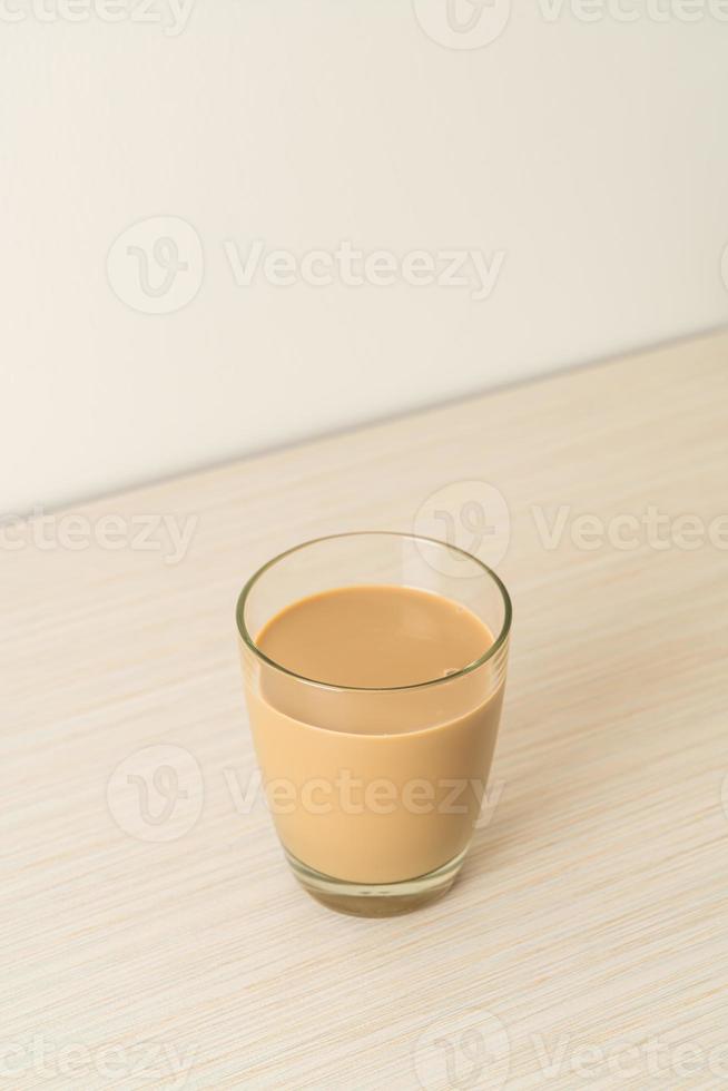 coffee latte glass with ready to drink coffee bottles photo