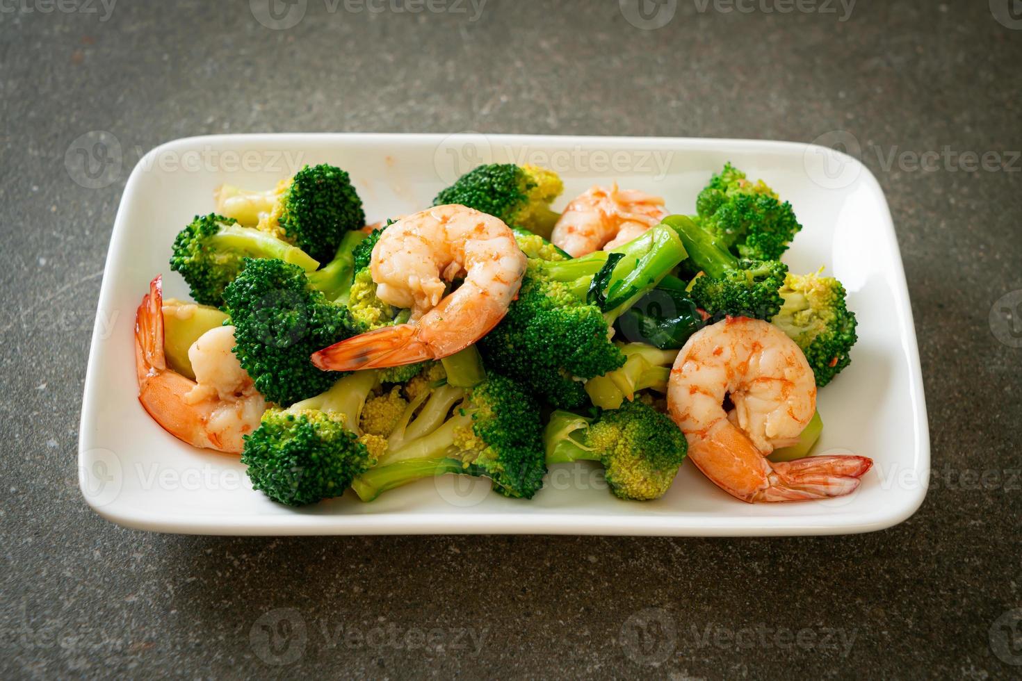 stir-fried broccoli with shrimps photo