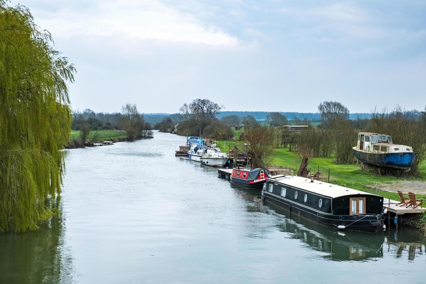 Abingdon, Oxfordshire, UK, 2017. Canal Boats on the River Thames photo