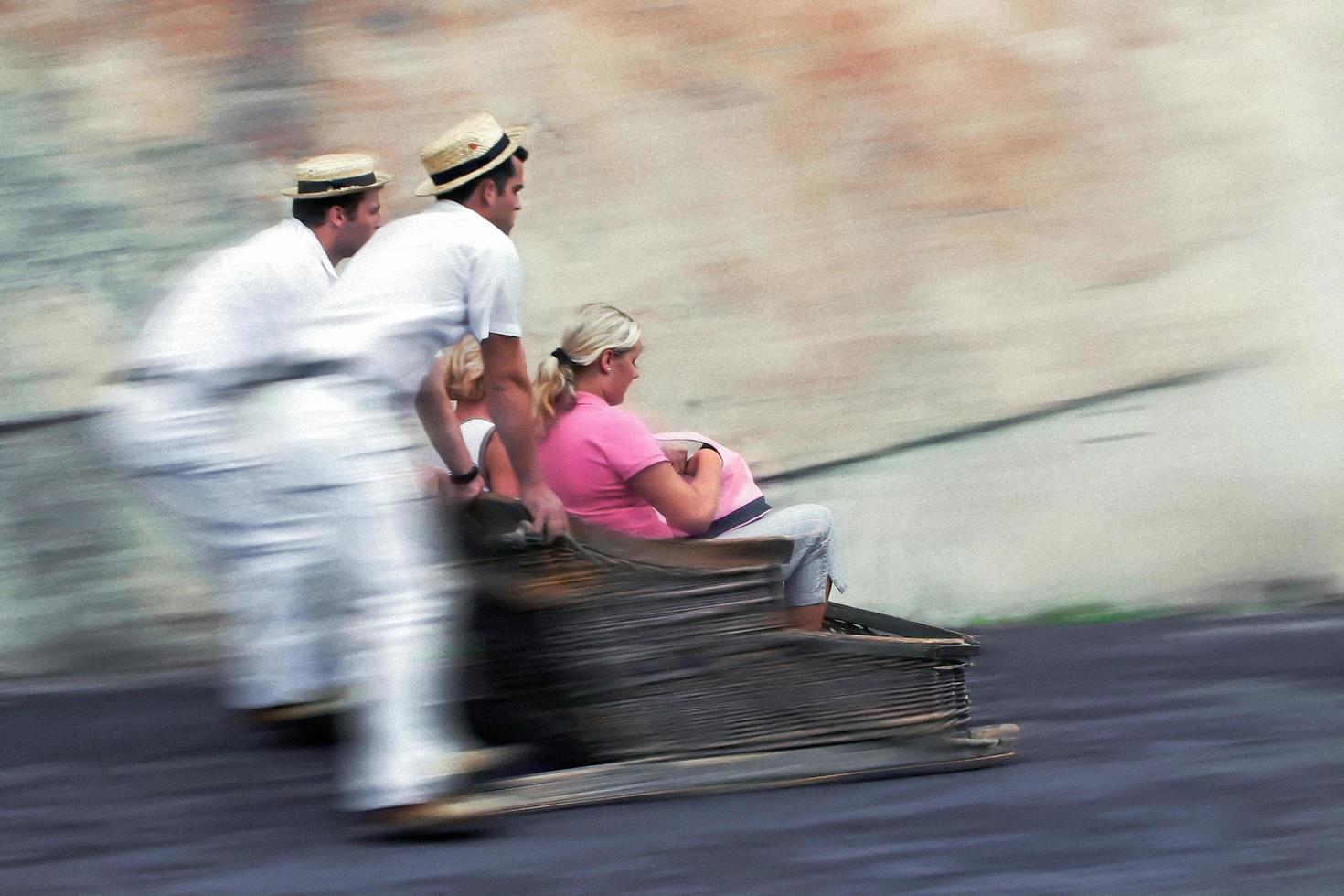 Monte, Madeira, Portugal, 2004. Sled Run for the tourists photo