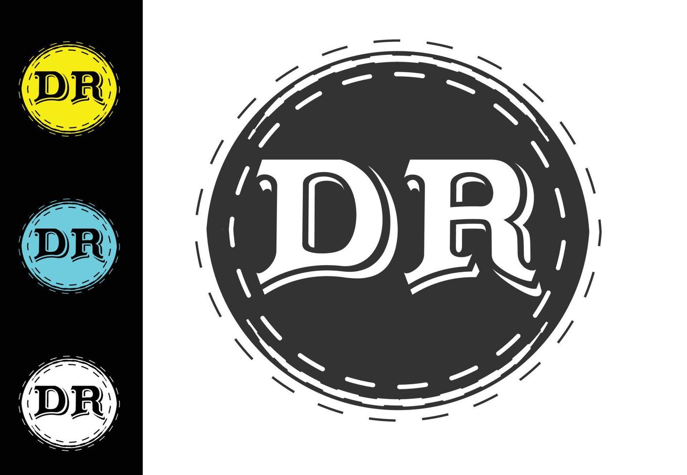 DR letter new logo and icon design template vector