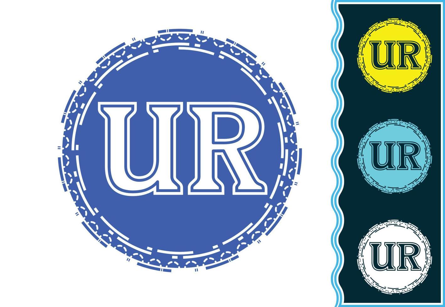 UR letter new logo and icon design template vector