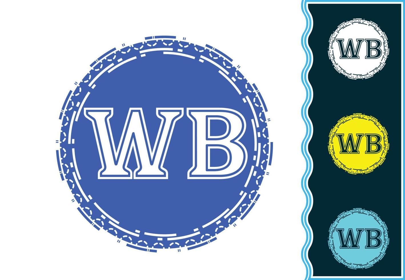 wb carta nueva plantilla de diseño de logotipo e icono vector