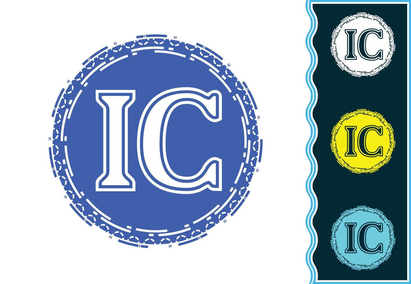 plantilla de diseño de icono y logotipo de letra ic nueva vector