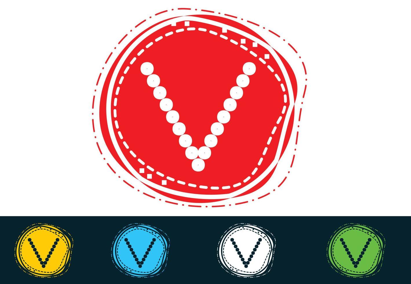 v letra nuevo logotipo y diseño de iconos vector