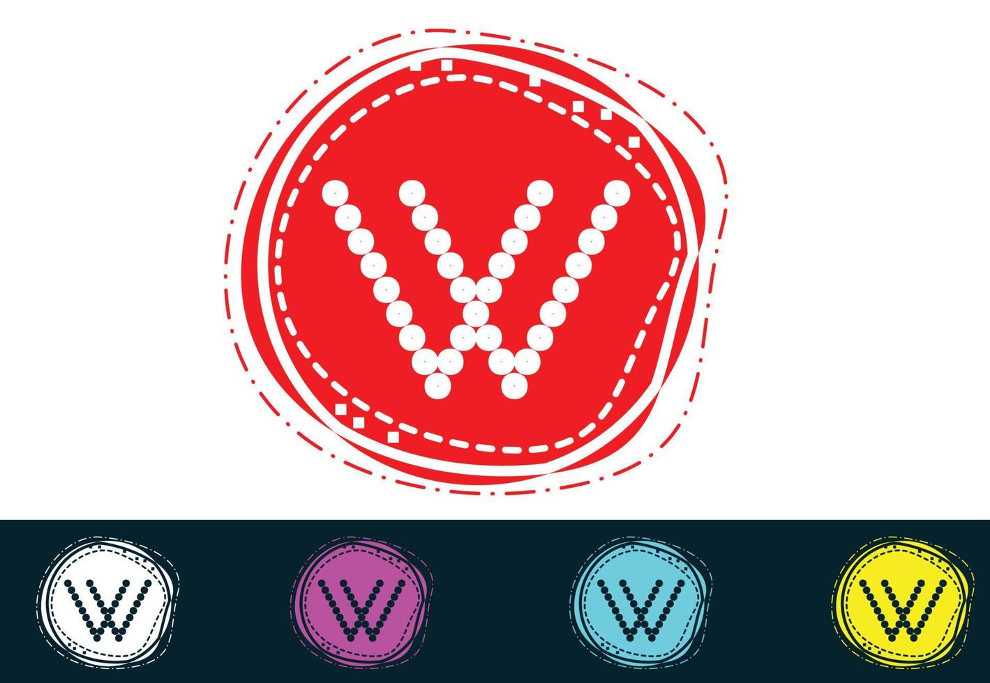 w letra nuevo logotipo y diseño de iconos vector