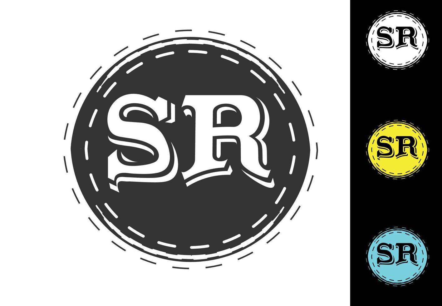 plantilla de diseño de icono y logotipo de letra sr nuevo vector