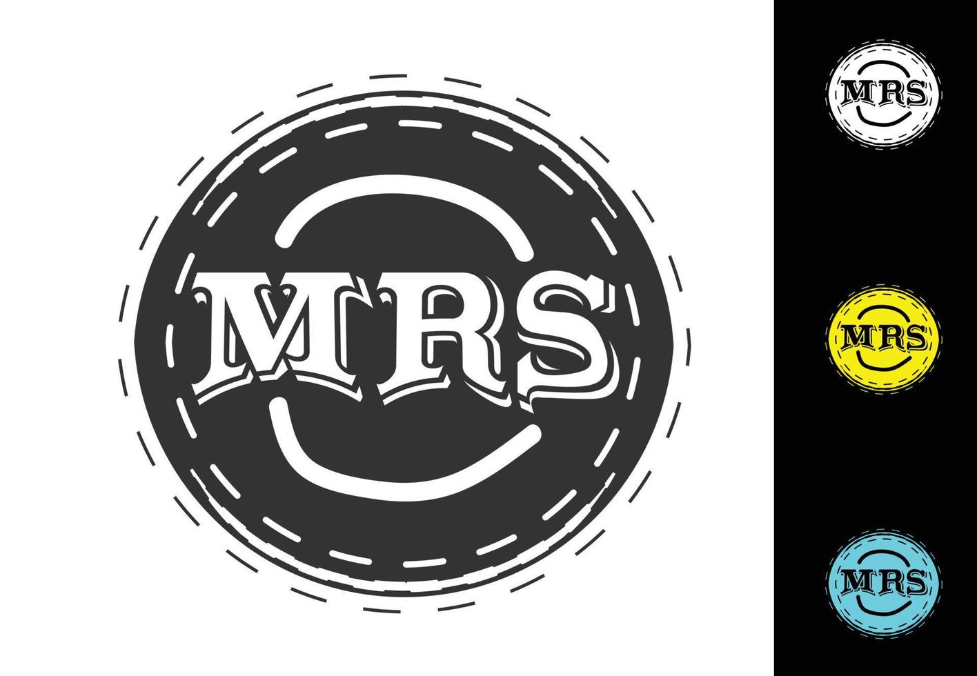 mrs carta nueva plantilla de diseño de logotipo e icono vector