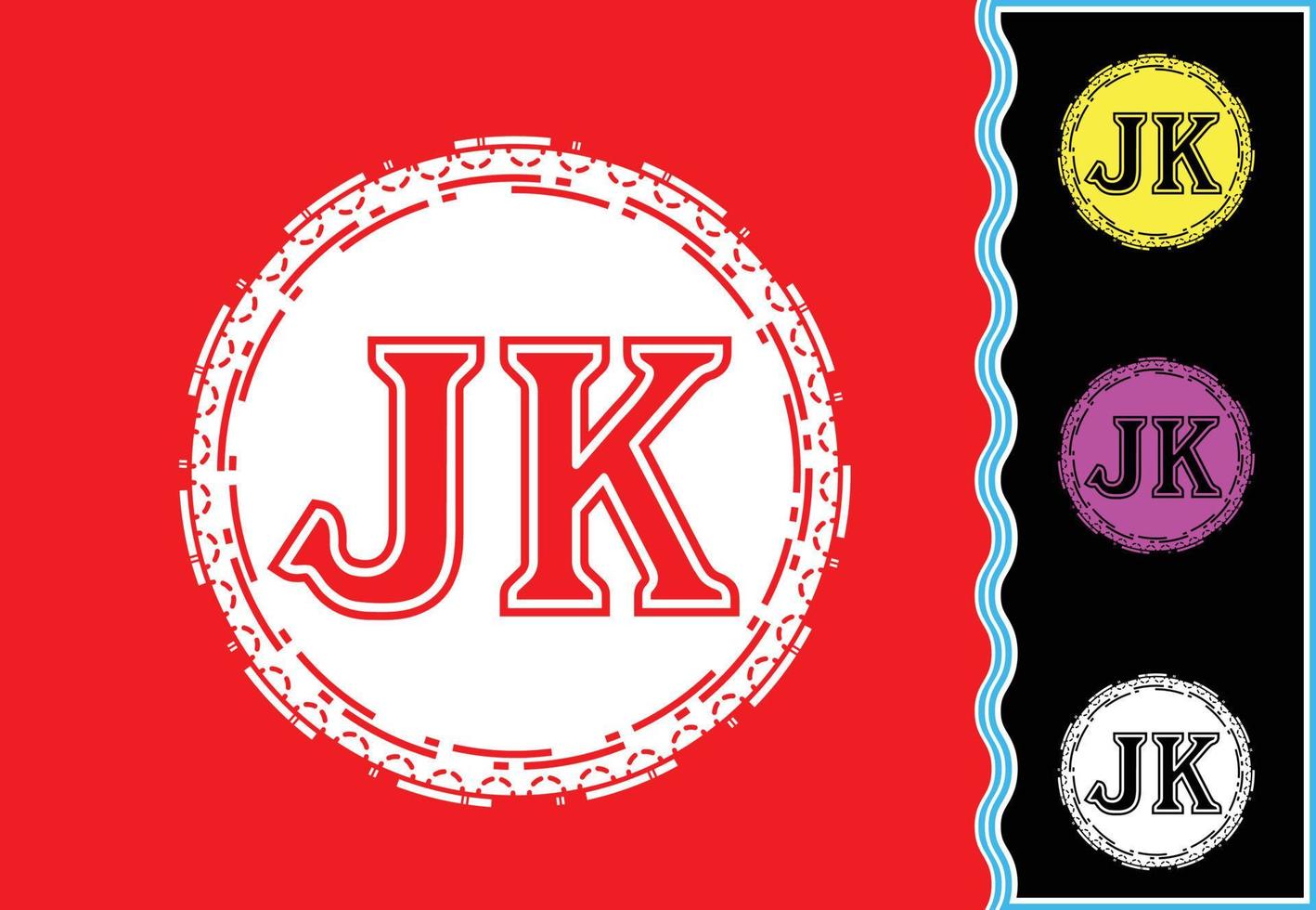 JK letter new logo and icon design template vector