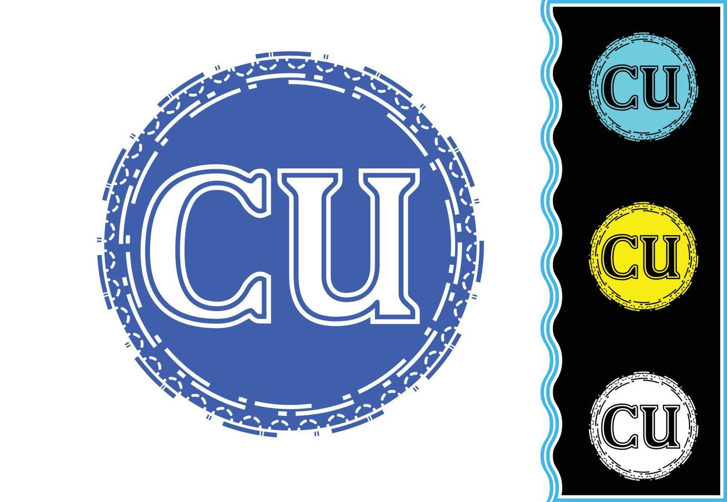 CU letter new logo and icon design template vector