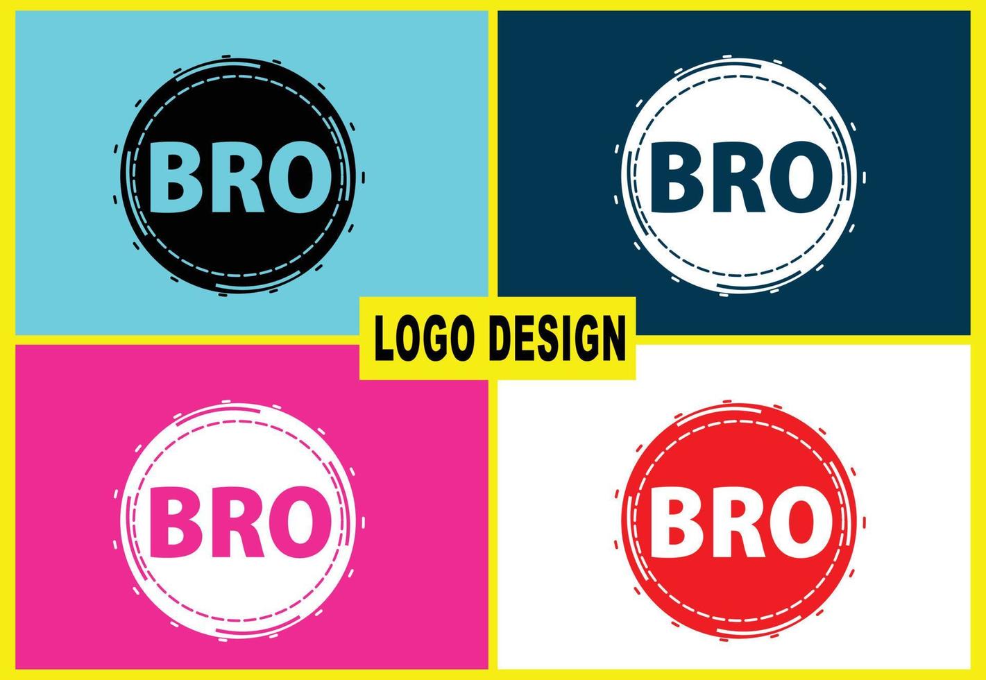 BRO letter new logo and icon design template vector