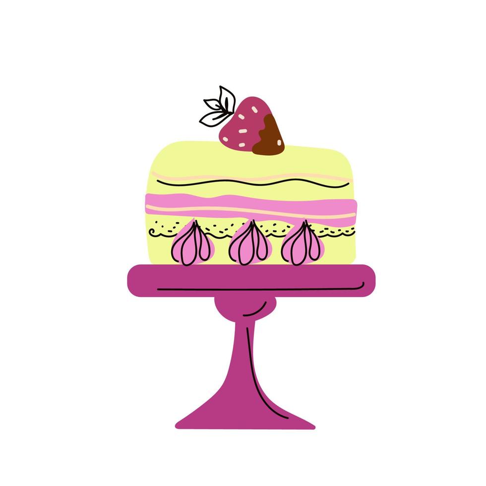 Afternoon tea Stand set with cakes, coffee house icons of desserts. vector
