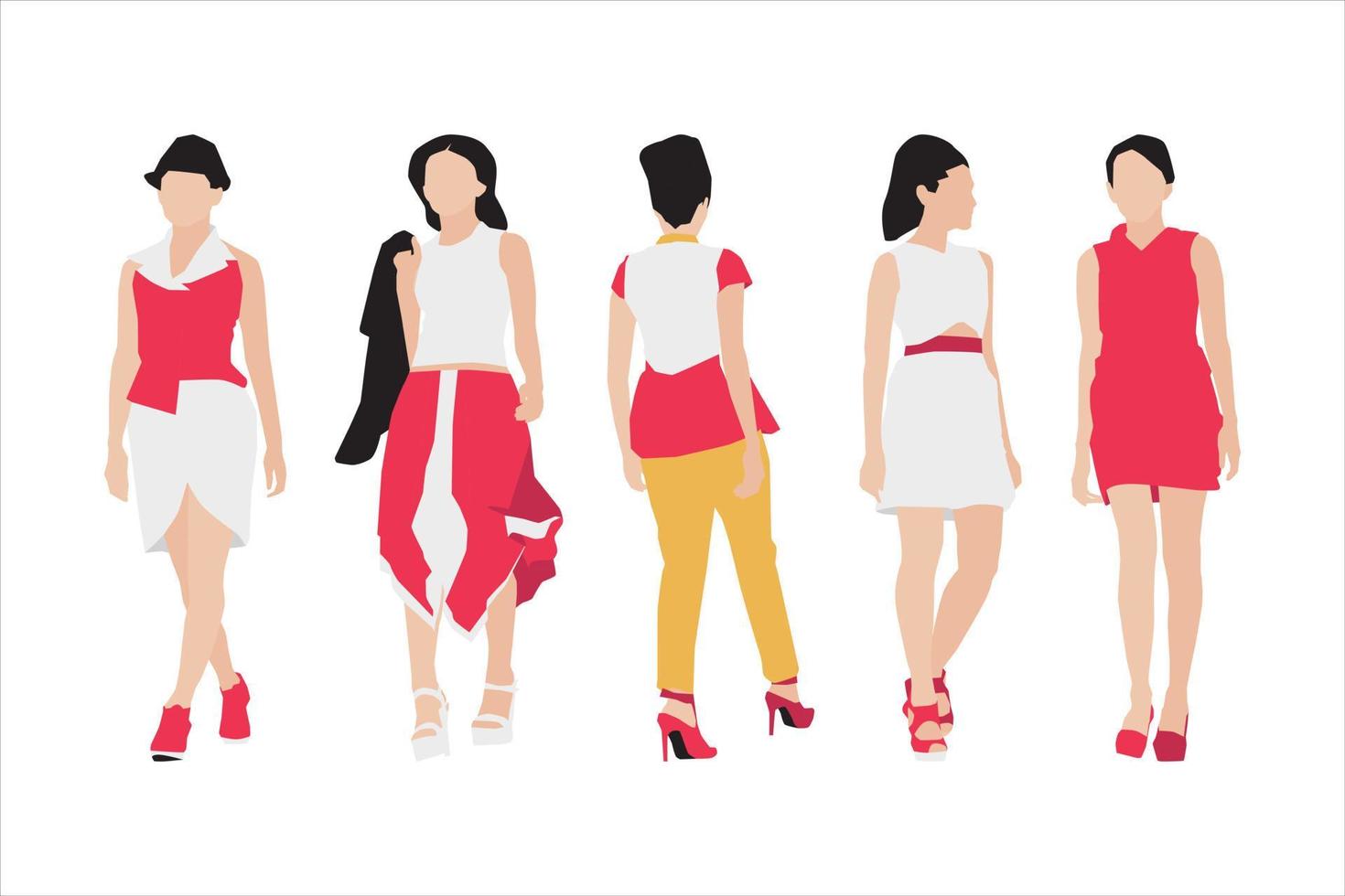 Vector illustration of elegant women bundle