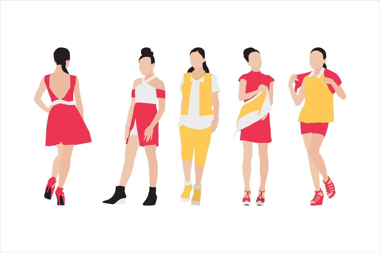 ilustración vectorial del paquete de mujeres de moda vector