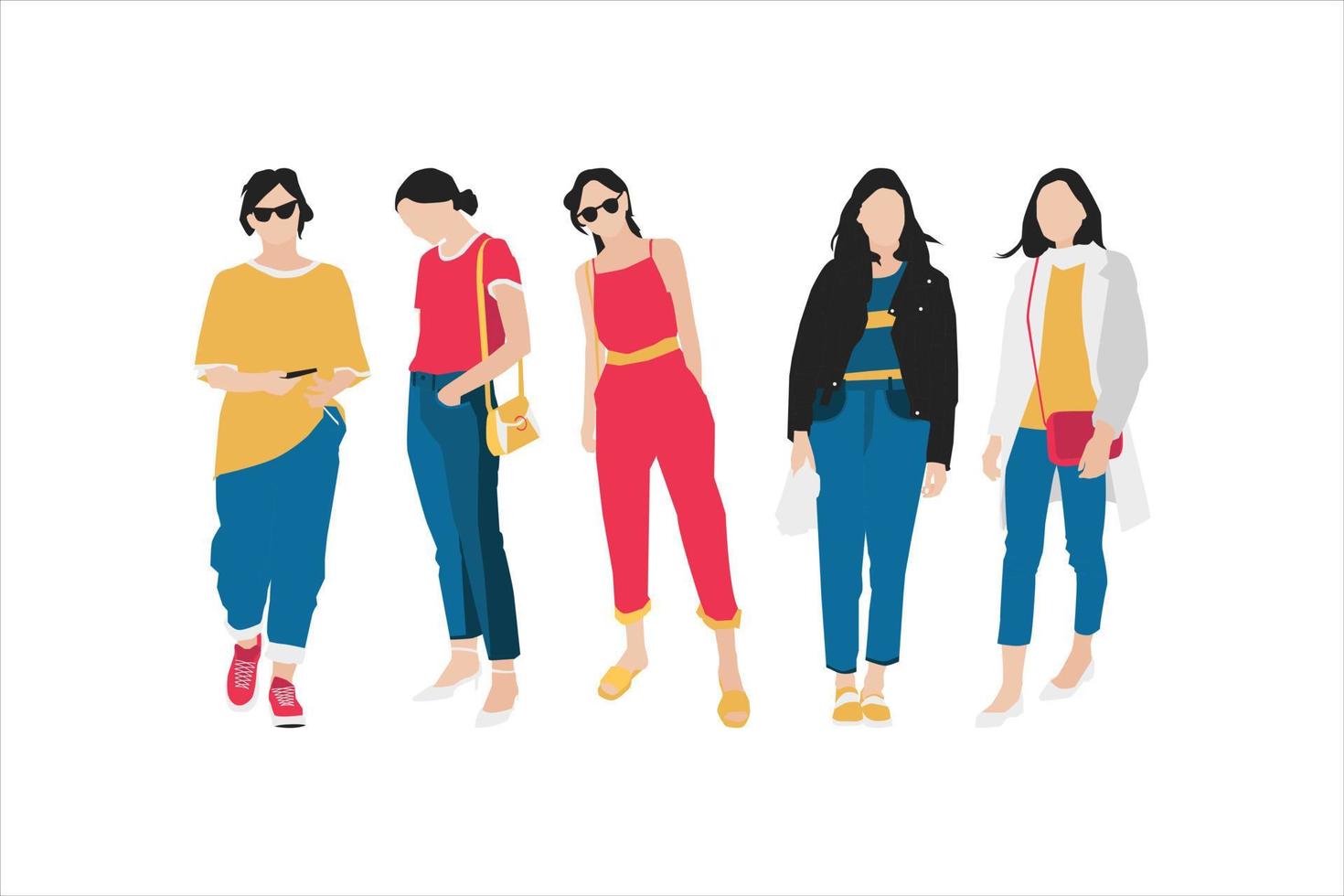 ilustración vectorial del paquete de mujer de moda vector