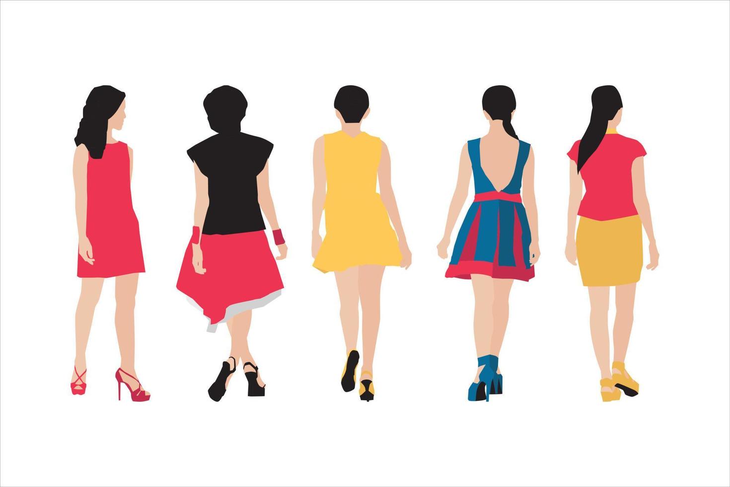 Vector illustration of elegant women bundle
