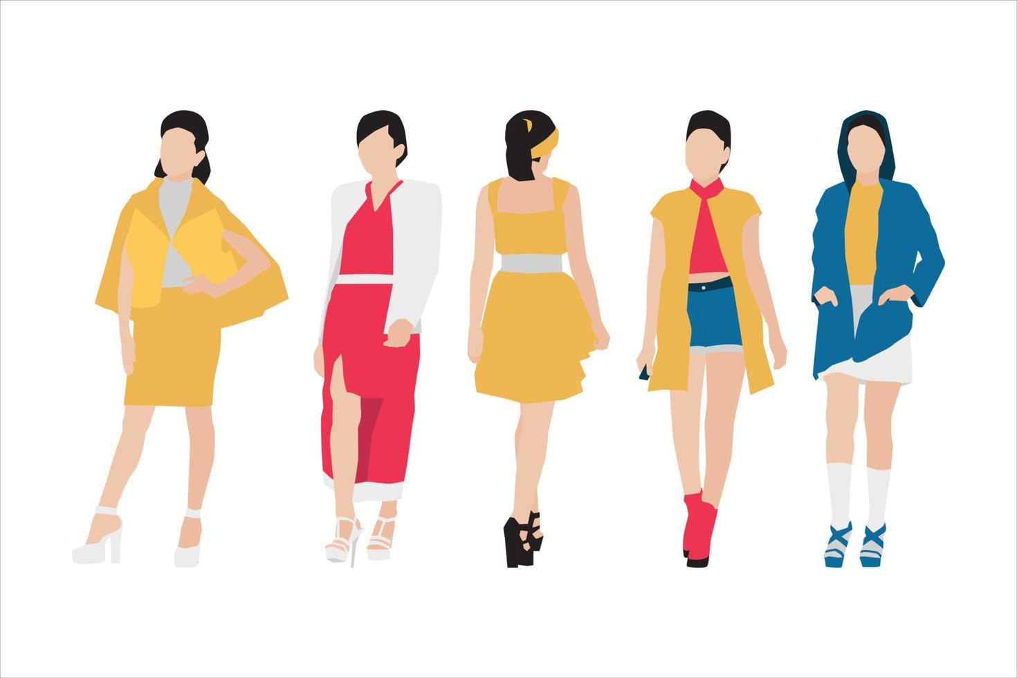 ilustración vectorial del paquete de mujeres de moda vector