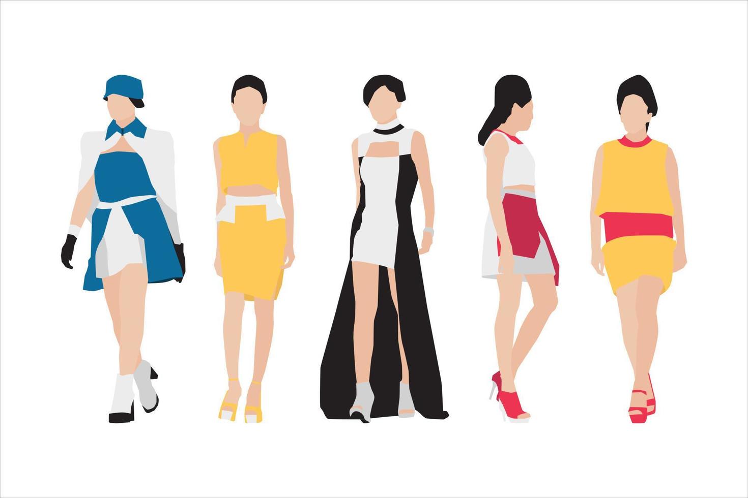 Vector illustration of elegant women bundle