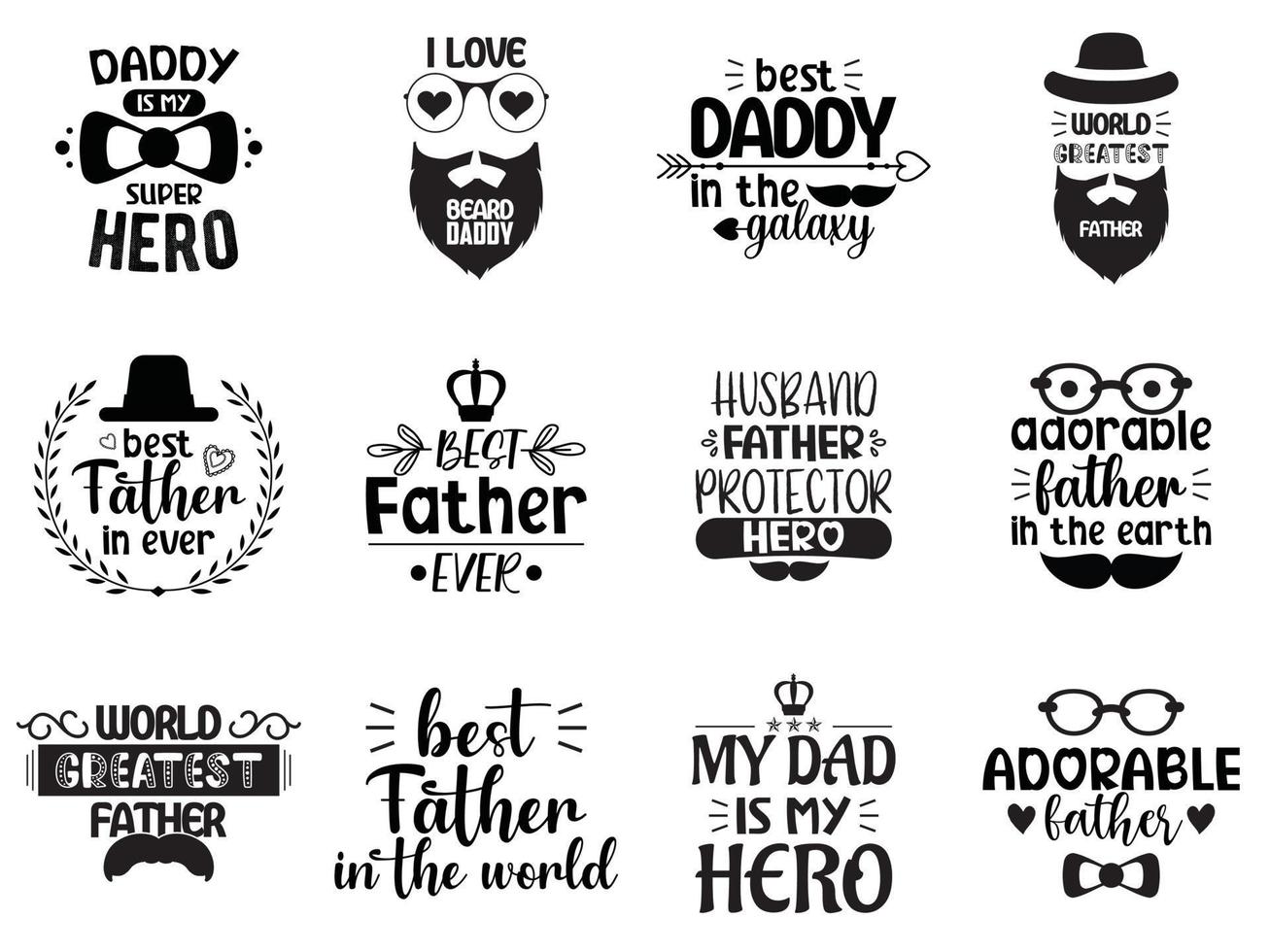 fathers day typography quotes design vector
