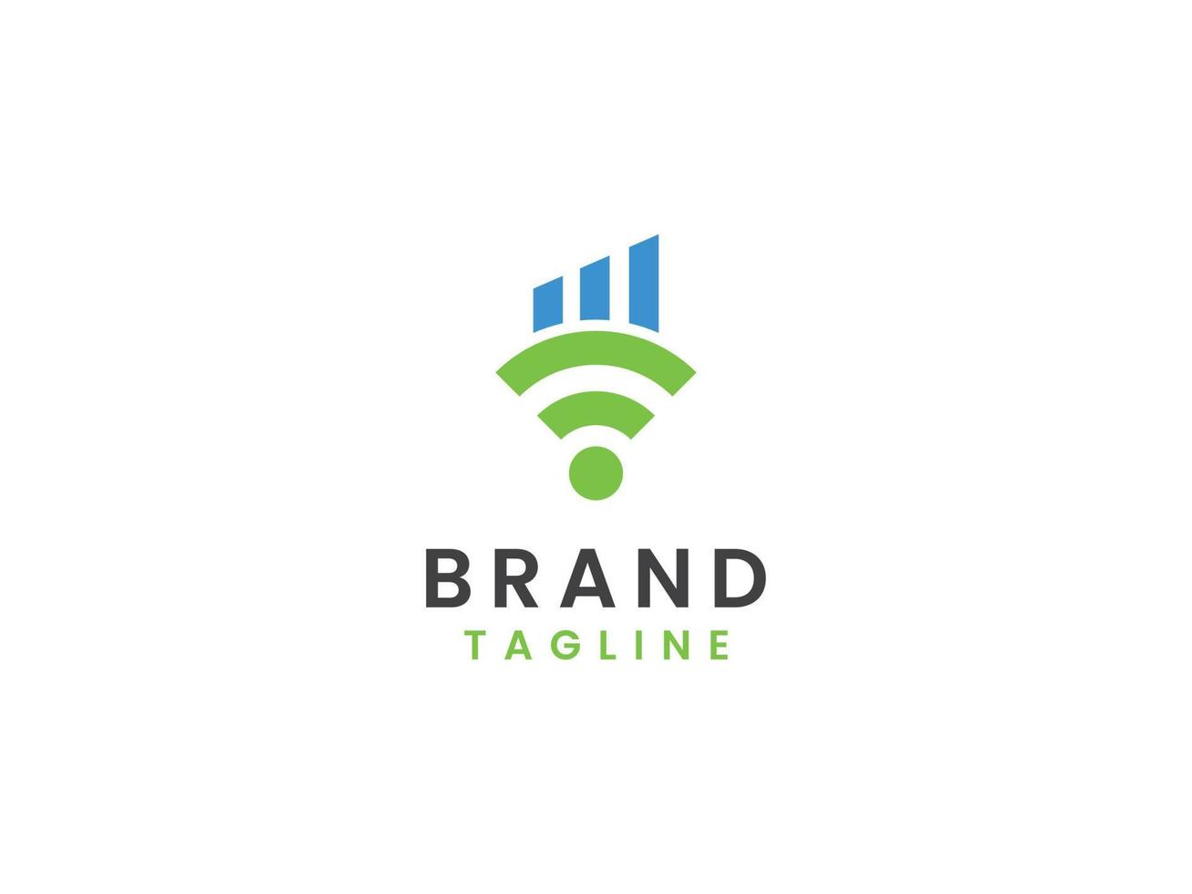 Smart city logo template, WiFi and building concept vector