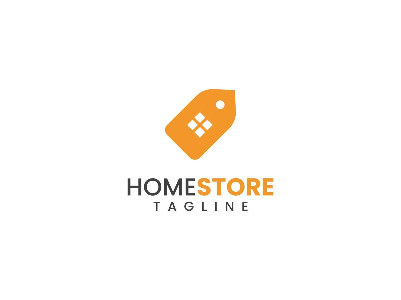Home store logo template, windows and shopping cart concept vector