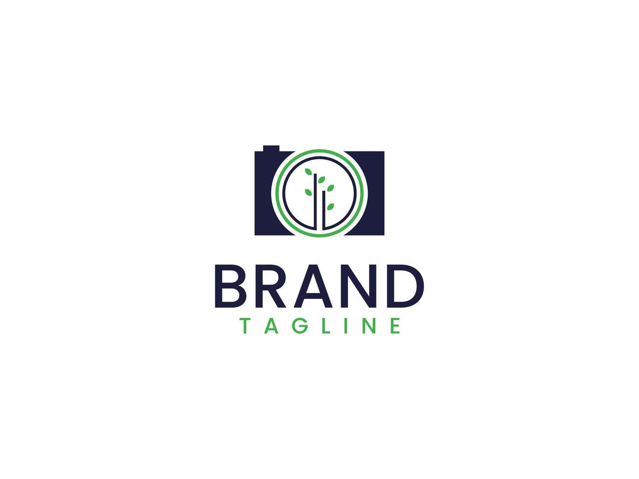 Nature photography logo template, Camera and tree concept vector