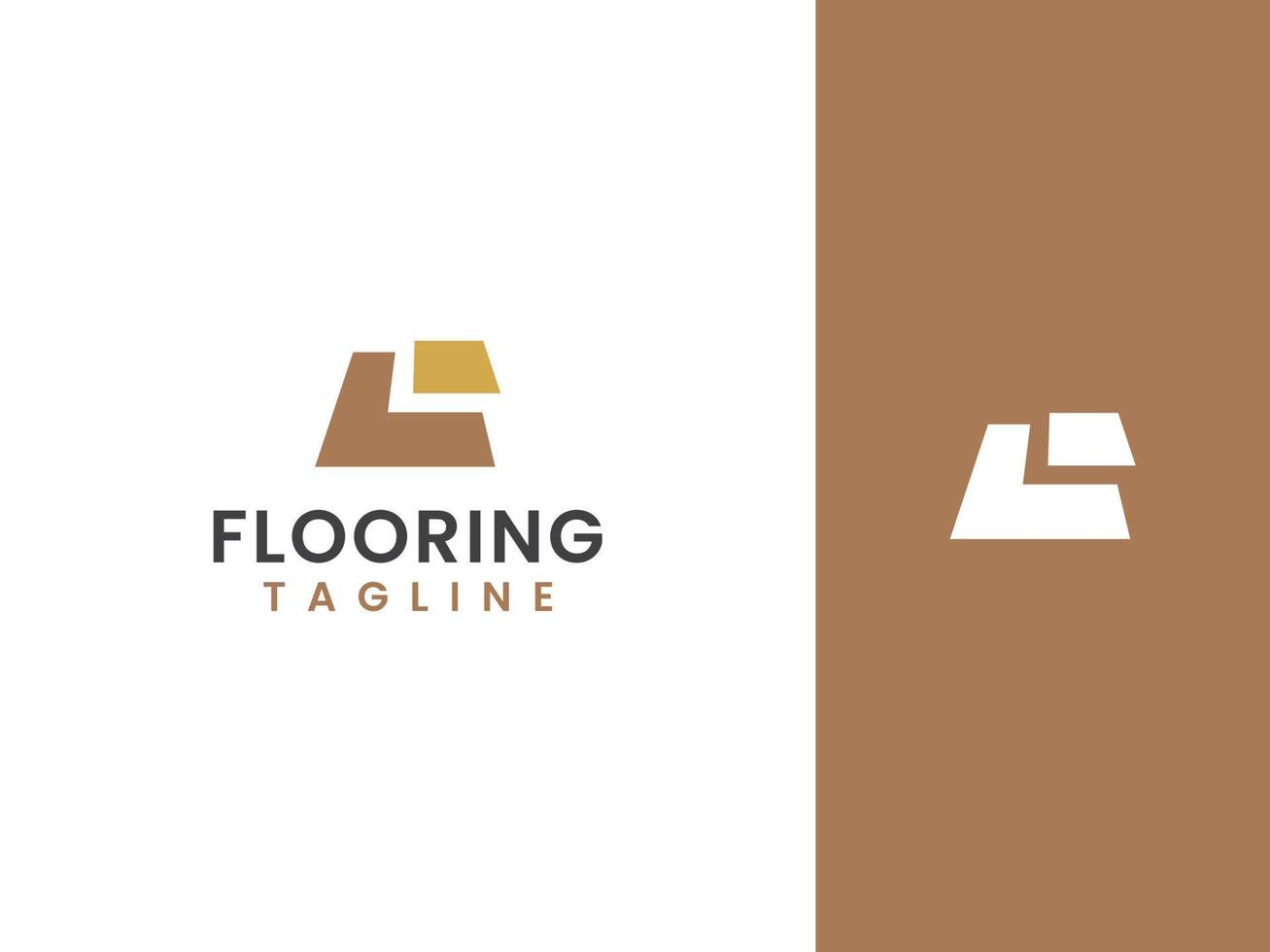 Creative wood flooring logo template vector