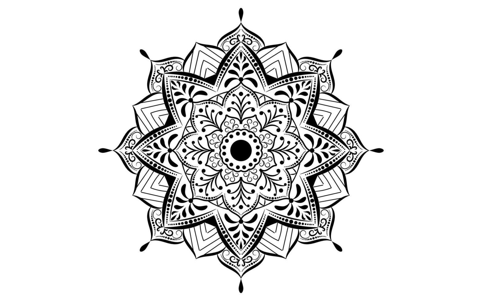 Circular pattern flower of mandala with black and white,Vector mandala floral patterns with white background vector