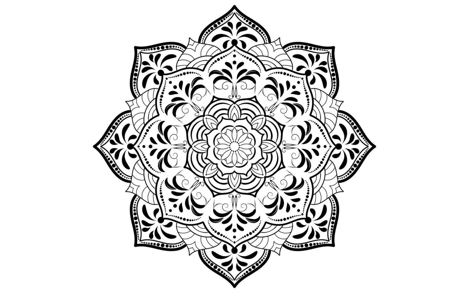 Circular pattern flower of mandala with black and white,Vector mandala floral patterns with white background vector