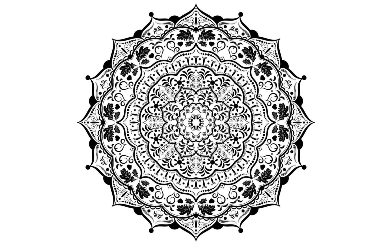 Mandala design with black and white color, Vector mandala floral patterns with white background