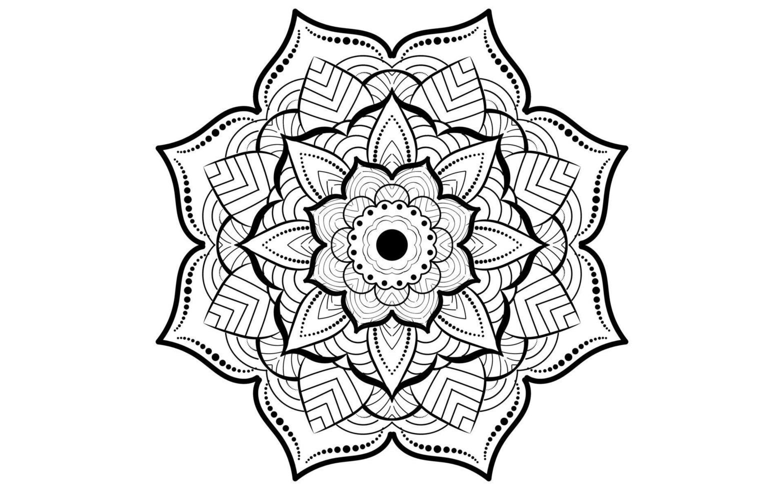 Circular pattern flower of mandala with black and white,Vector mandala floral patterns with white background vector