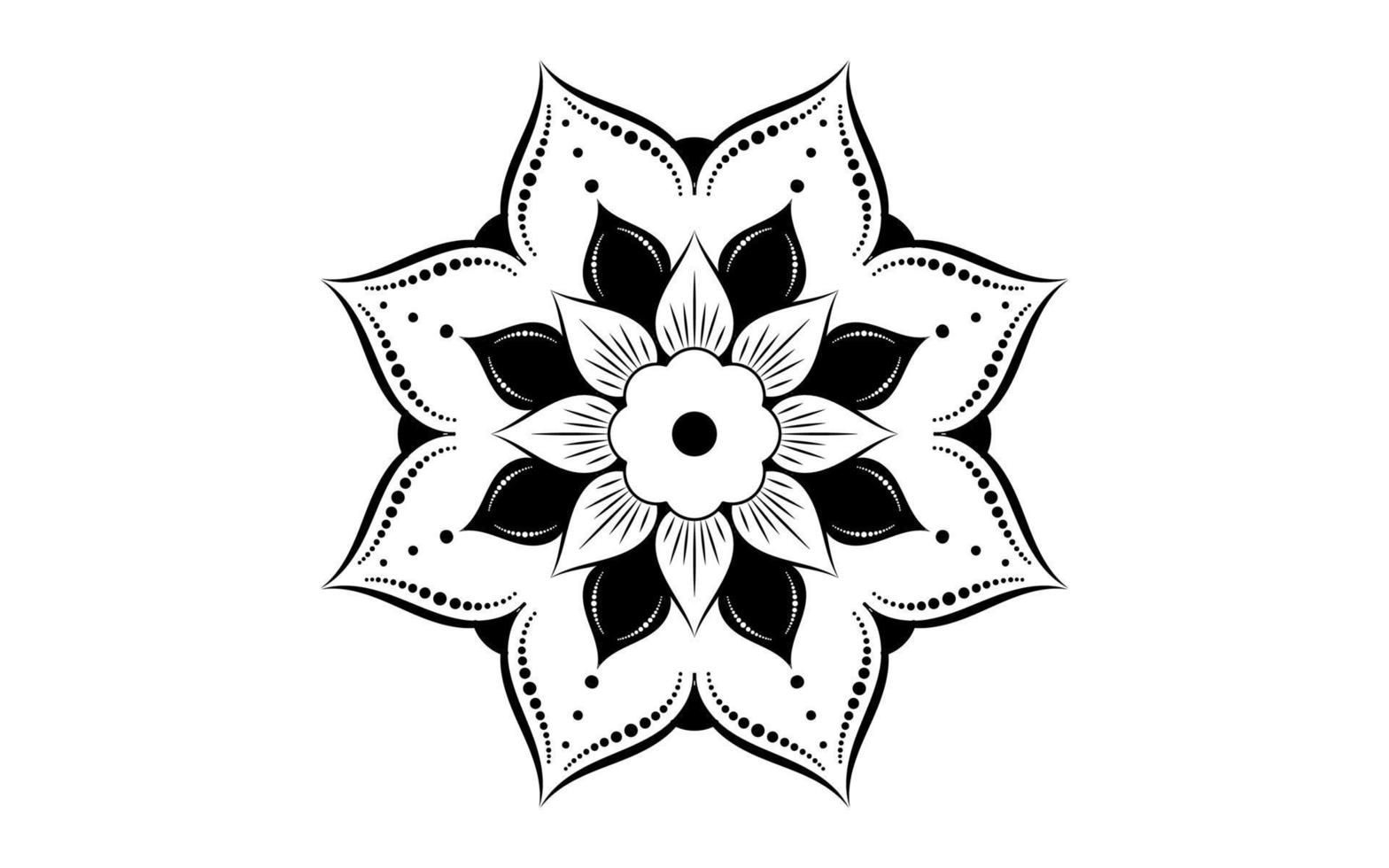 patrón floral mandala, elementos decorativos vintage vector