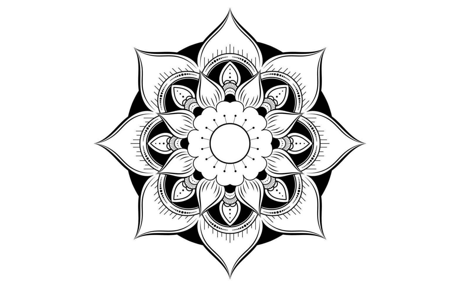 patrón floral mandala, elementos decorativos vintage vector