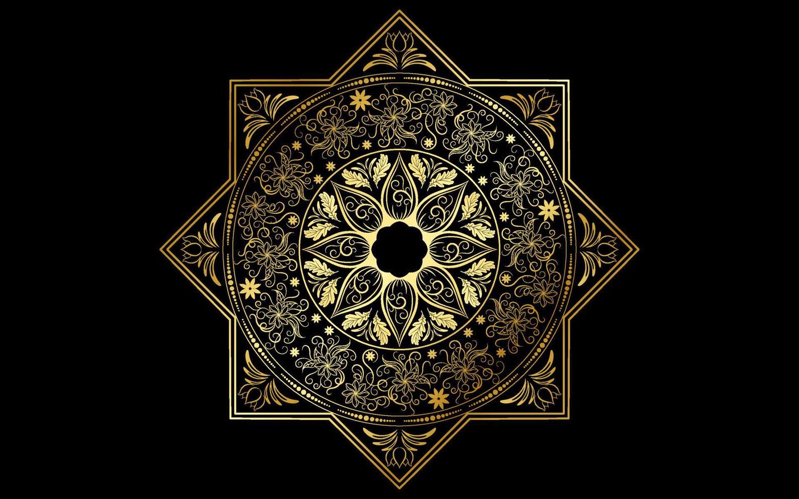 patrón floral mandala, elementos decorativos vintage vector