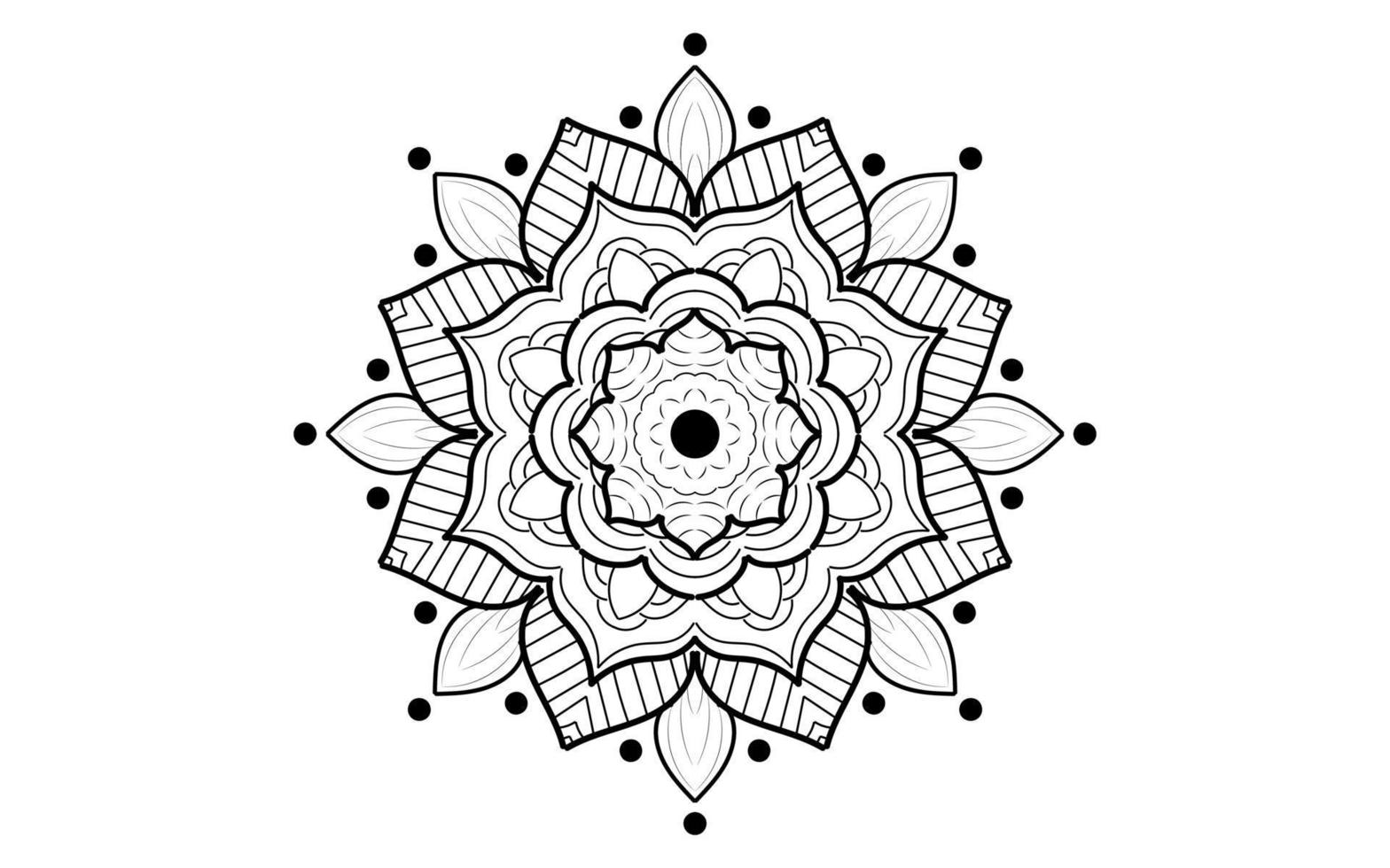 Circular pattern flower of mandala with black and white,Vector mandala floral patterns with white background vector