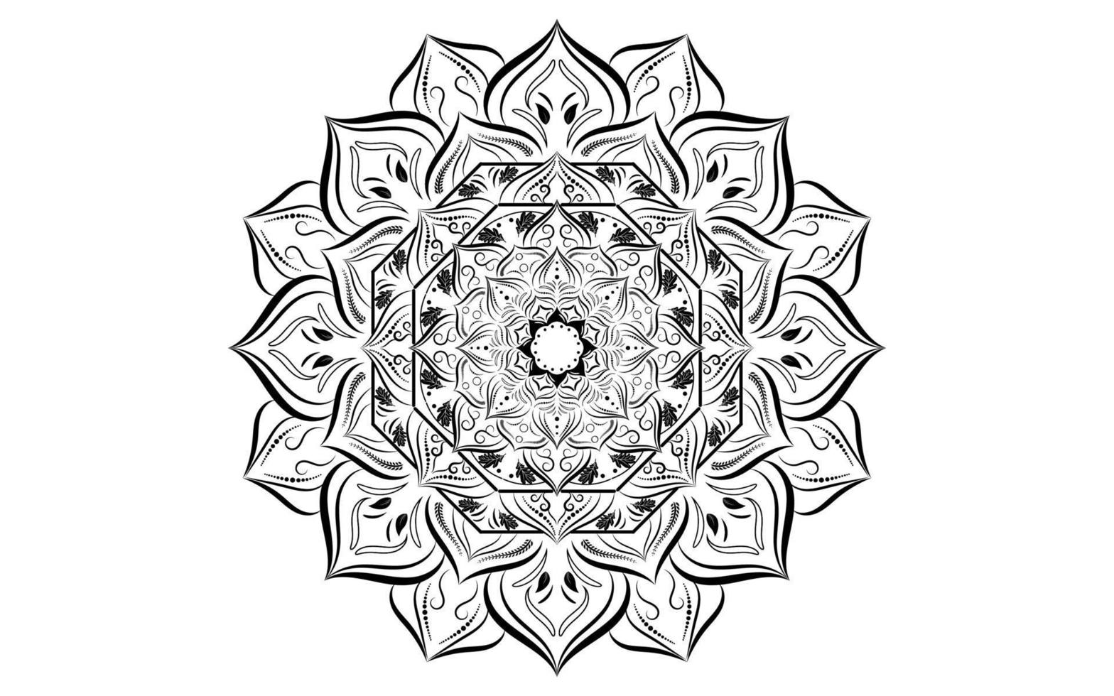 patrón floral mandala, elementos decorativos vintage vector