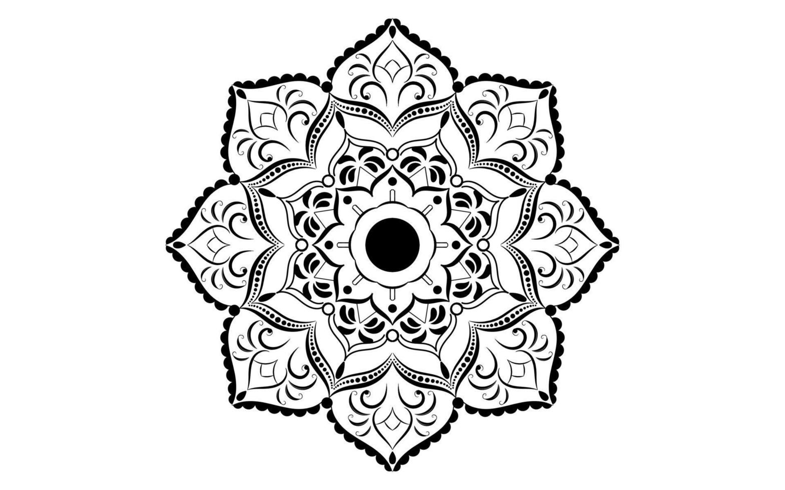 Circular pattern flower of mandala with black and white,Vector mandala floral patterns with white background vector