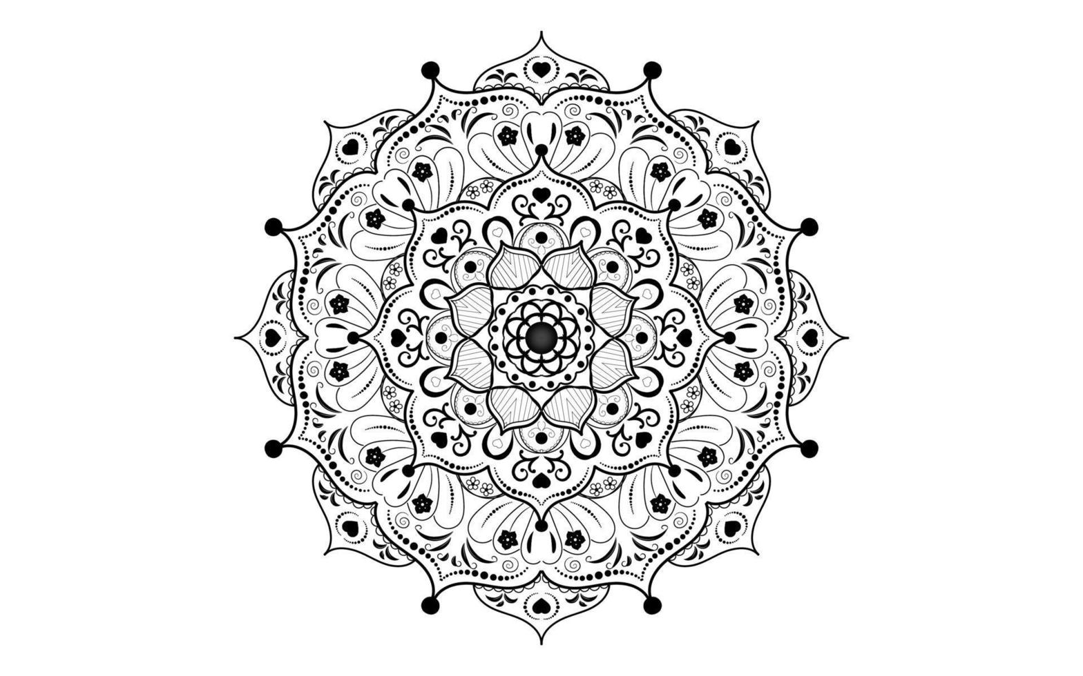Circular pattern flower of mandala with black and white,Vector mandala floral patterns with white background vector