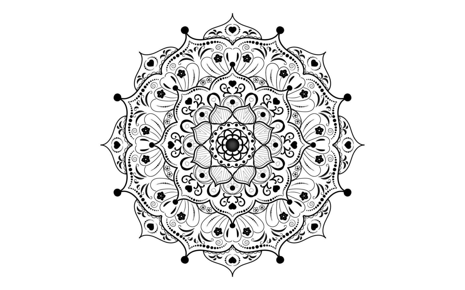 Circular pattern flower of mandala with black and white,Vector mandala floral patterns with white background vector