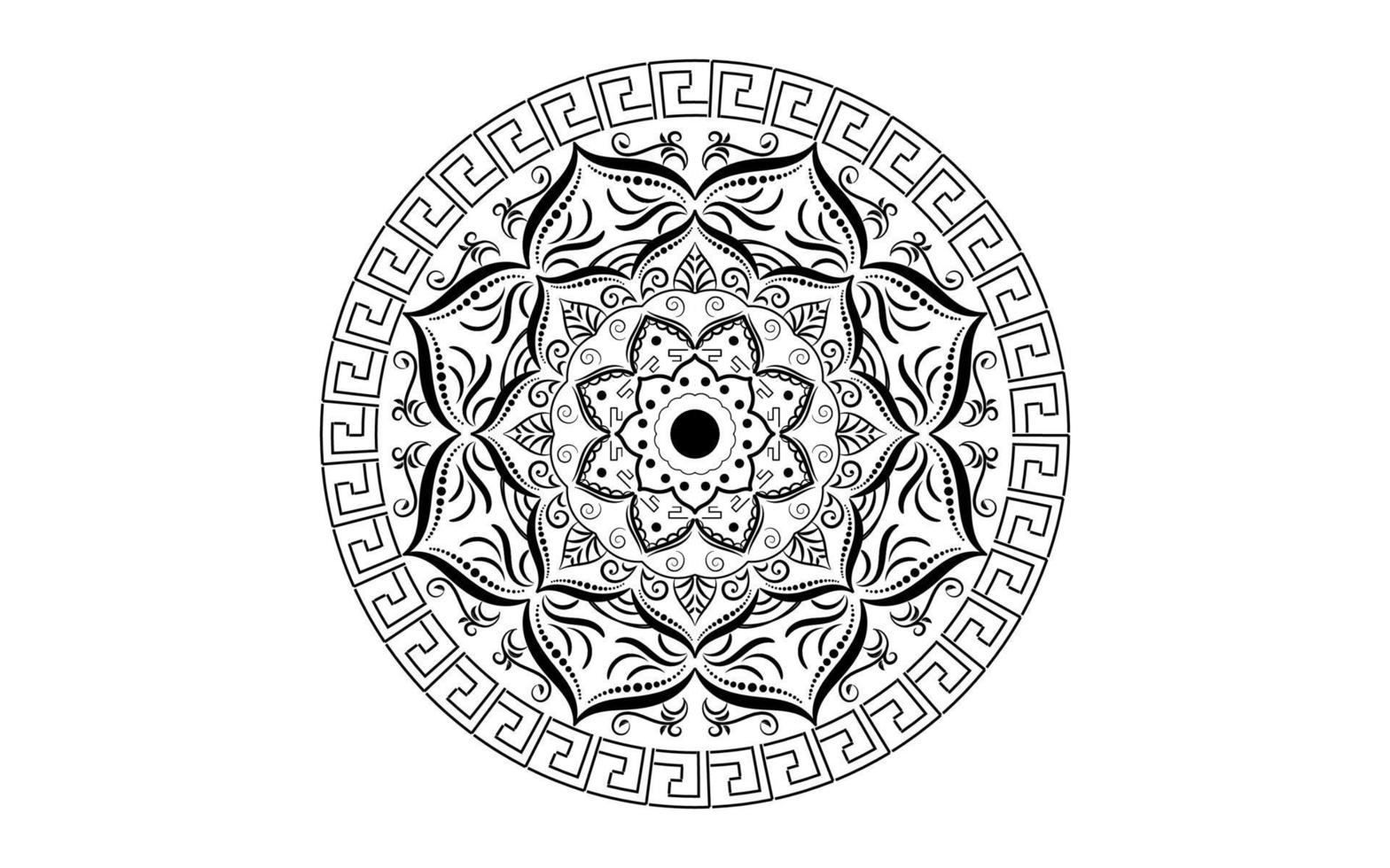Circular pattern flower of mandala with black and white,Vector mandala floral patterns with white background vector