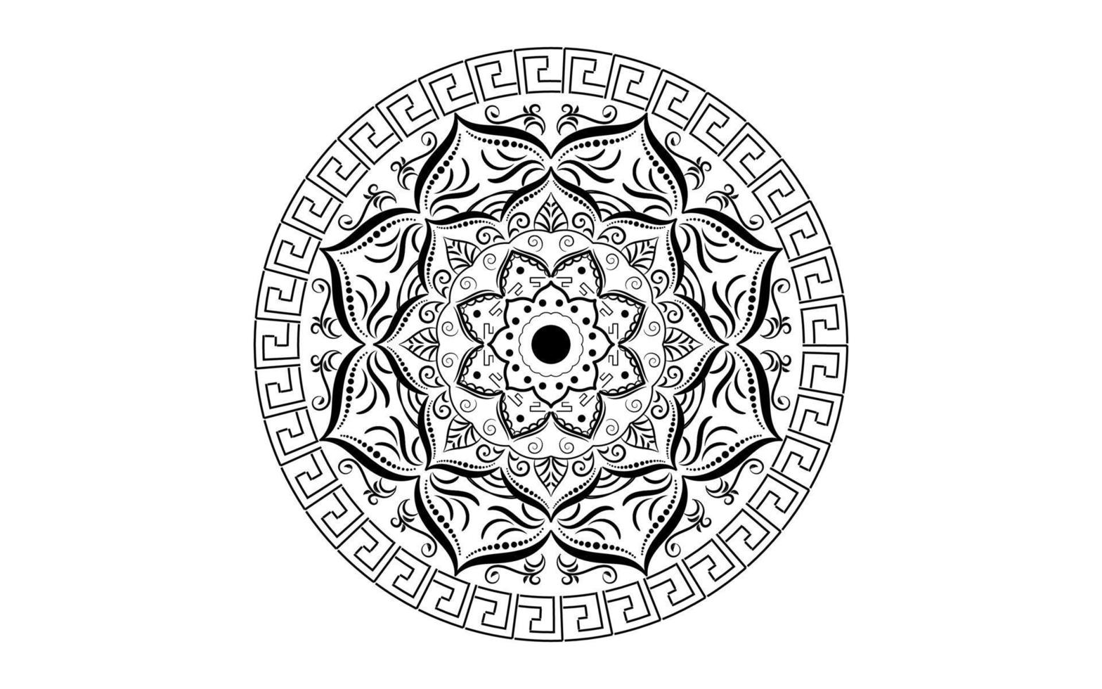 Circular pattern flower of mandala with black and white,Vector mandala floral patterns with white background vector